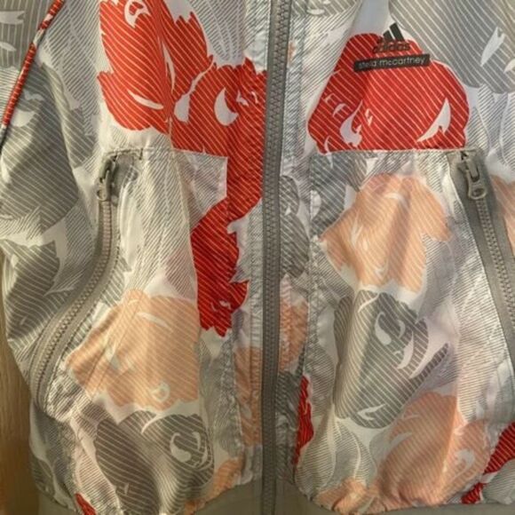 Adidas By Stella McCartney Floral Barricade Windbreaker Jacket Girls Size S 9-10 - Picture 5 of 10